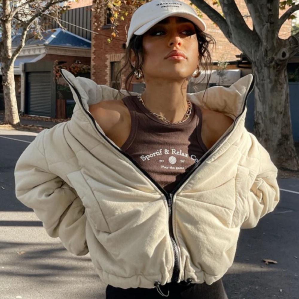 Polly beige puffer jacket
